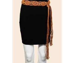 NEW ANARCHY STREET women's boho pattern braided belt in brown